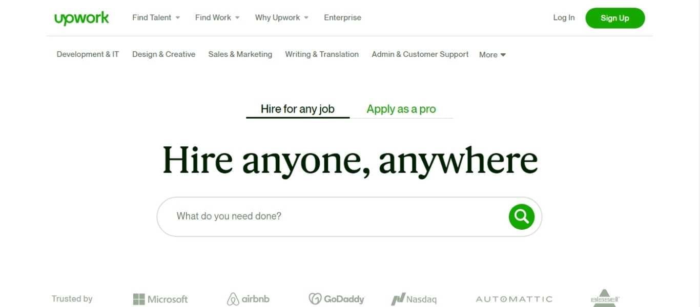 upwork most used freelance website